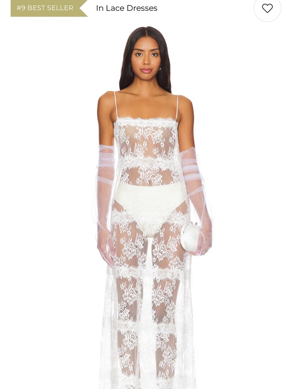 Lovers + Friends White Sheer Floral Lace Slip Dress